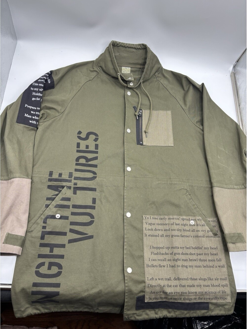 Crooks & Castles-Mobb Deep Prodigy “Nighttime Vultures” Hip pop trench Jacket!!!